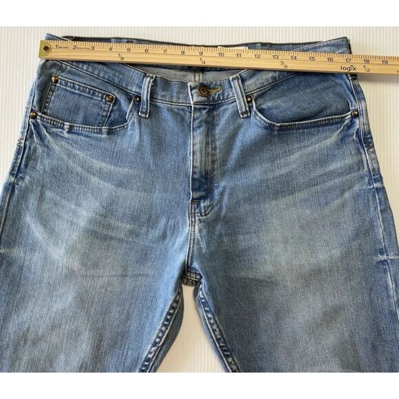 Wrangler Relaxed Bootcut Men's 34x30 Mid Rise Blue Jean whiskered - Picture 6 of 13